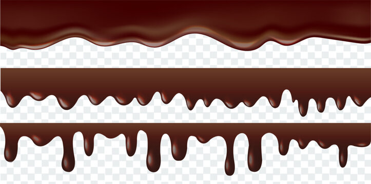 Dark Chokolate Border Set Isolared White Background