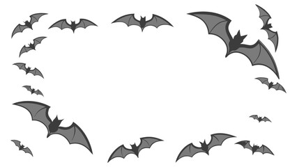 Obraz premium Halloween Bat Frame Illustration Spooky Border Design