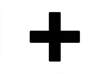 Fototapeta premium Black plus sign icon illustrating addition, positive growth, increase, technology, math, and medical care symbol