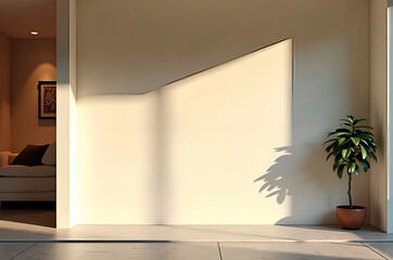 Sunlight Streaming Through Doorway into Modern Interior Living R