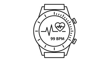 Smartwatch with Heart Rate Monitor: This image shows a smartwatch with a heart rate monitor displayed on its screen, showcasing the technology's ability to track and analyze vital health data.