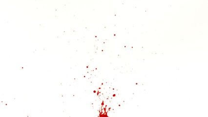 Blood Splash in Freeze Motion . Isolated on White Background