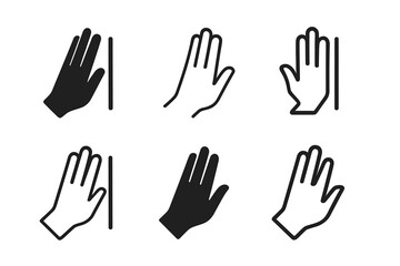 Obraz premium Hand Motion Icons. Push. Set Logo of Hand Motion Icon: Filled silhouette, Minimal outline, Abstract geometric, Negative space, Stylized detail, Iconic shape.
