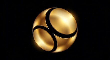 Golden sphere with black lines, a symbol of luxury and exclusivity, perfect for branding, logo design, or representing premium services and highend products on a black background