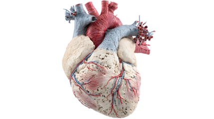 Hyper detailed anatomical heart model with muscular texture for educational and medical use