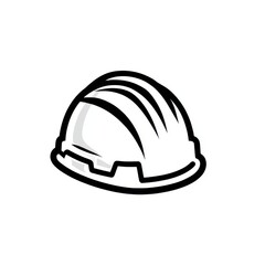 Fototapeta premium Stylized outline illustration of protective headgear for industry work