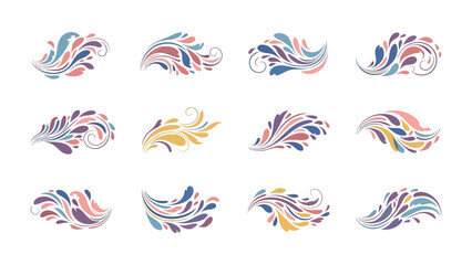 Obraz premium Elegant Floral Vector Design: A collection of meticulously crafted vector graphic floral elements, perfect for adding a touch of sophistication to your creative endeavors.