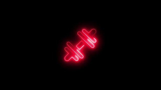 neon, dumbbell, fitness, gym, workout, exercise, strength, health, muscle, training, glowing, sports, body, lifting, power, energy, symbol, technology, icon, digital, design, motion, graphic, animatio