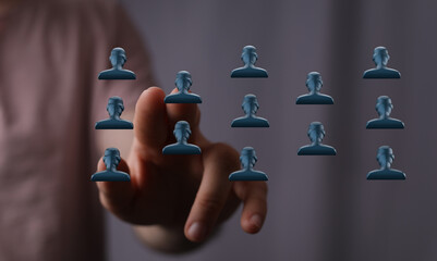 An image illustrating human network, concept of networking, teamwork, technology, support and...