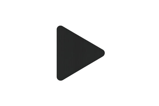 Black play button icon with rounded corners, representing media, video, and streaming content, on transparent background