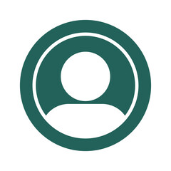 Simple user profile icon isolated on transparent background