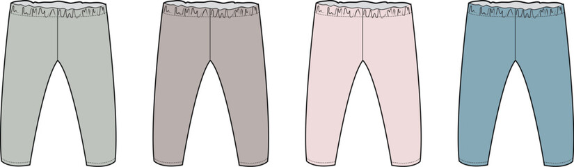 Collection of Versatile Joggers in Various Pastel Hues for Casual or Athletic Wear