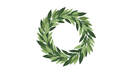 A beautiful green leafy wreath on a white background.