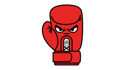 Animated Boxing Glove's Attitude: A vibrant illustration of a bold red boxing glove with a determined expression, ready for a match, is depicted against a simple background.
