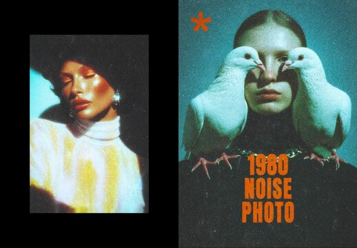 1981 Noise Poster Photo Effect Mockup