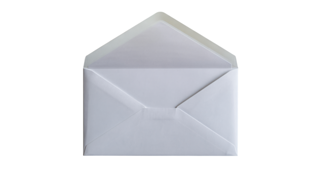 Crisp white envelope opened invitingly for your important message, perfect for professional correspondence and personal notes.