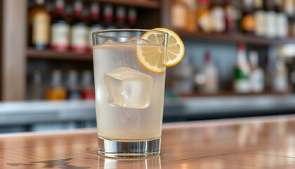 glass of water with ice