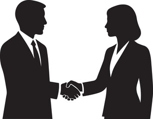 Business Handshake Silhouette – Professional Agreement Concept