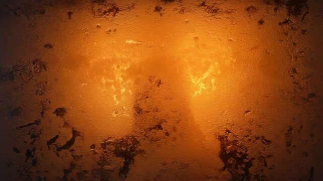 Fiery abstract texture transitioning with glowing light patterns on a rustic surface