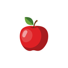 Fresh Apple Icon Vibrant Red Apple Whole Apple Illustration
