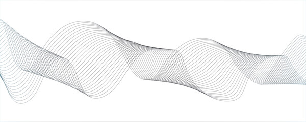 Abstract white background with gray smoke blend wave lines and technology background.flow dynamic technology digital soundwave minimal isolated. frequency web and noise gradient science futuristic.