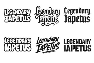 Obraz premium Iapetus Lettering Grid. Legendary Iapetus. Set lettering. harmonious lettering variations of the same emblematic concept (Funky cartoon-style lettering,