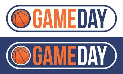 Game Day. Basketball playoff in March. Super sport party in United States. Final games of season tournament. Professional team championship. Ball for basketball. Sport poster. Vector