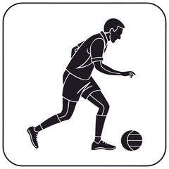 Naklejka premium Soccer player dribbling ball