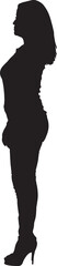 vector,silhouette of side view of a woman standing