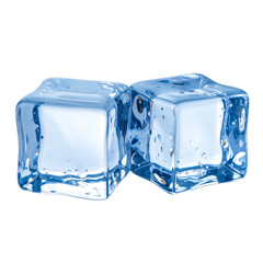  Two ice cubes, isolated on transparent background, png