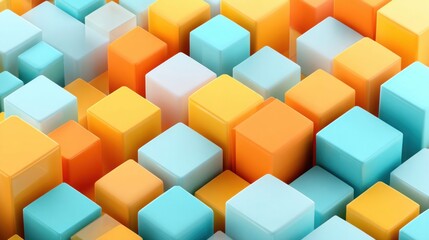 Obraz premium Abstract 3d rendering of colorful cubes in a repeating pattern