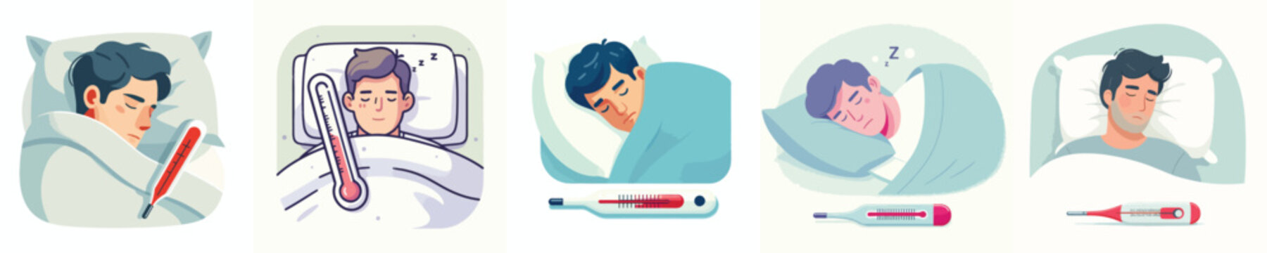 vector a man has a fever