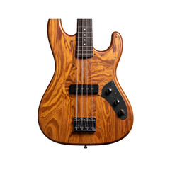 Cutout of an isolated Squier by Fender bass guitar with the transparent png 