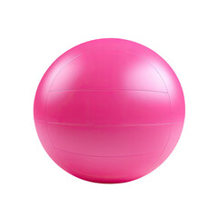 A vibrant, smooth, pink volleyball against a stark black background