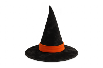 Black witch hat with orange band for halloween