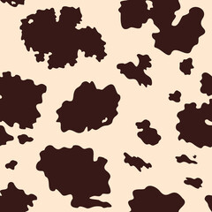 
Animal print cow seamless background, vector pattern for design of clothes, paper, fabric