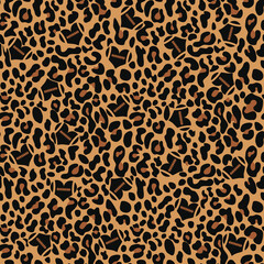 
Leopard print seamless animal background, classic fashion pattern for clothes, paper, fabric