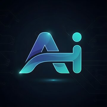 Modern ai logo with sleek gradient design and futuristic aesthetic