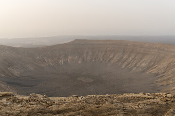 hiking in the volcano landscape of Timanfaya in Lanzarote