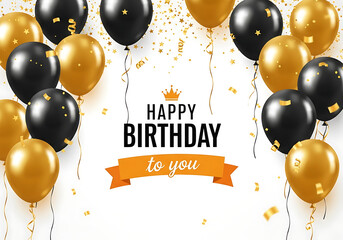 happy birthday background with balloons