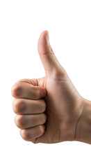 Close-up of a hand with a thumbs-up gesture against a black background