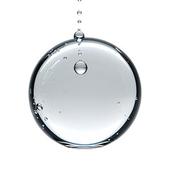 A large water droplet isolated on a black background