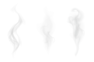 Wispy White Smoke PNG on Transparent Background, Realistic Steam Trails Overlay for Art, Dramatic Smoke Plume PNG Set