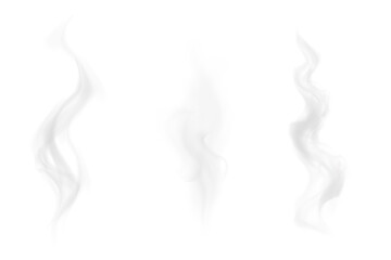 Isolated Smoke Effect PNGs (Transparent Background), Photorealistic Magic Steam or Smoke Swirls Overlay, Vertical White Smoke Wisps for Photo Manipulation