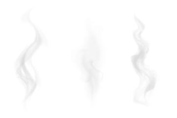 Selbstklebende Fototapeten Tee Isolated Smoke Effect PNGs (Transparent Background), Photorealistic Magic Steam or Smoke Swirls Overlay, Vertical White Smoke Wisps for Photo Manipulation  © Ansar45