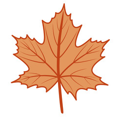 Di Serria orange brown maple leaf vector png illustration with autumn theme
