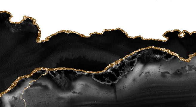 Black and Gold Agate Borders Marble Texture