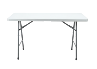 White folding table transparent background cutout png