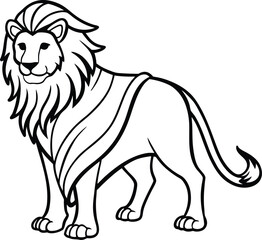 Majestic cape lion portrait illustration fierce wild animal art isolated on transparent background isolated on white background