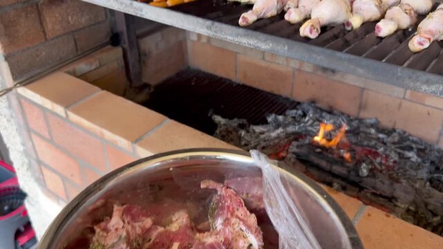 Parrillada casera de carne